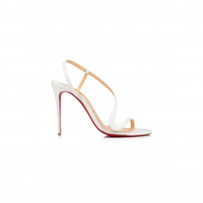 CHRISTIAN LOUBOUTIN ROSALIE 100 MM SANDALS-LEATHER AND PVC-BIANCO-WOMEN 3210190W222